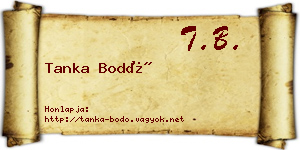 Tanka Bodó névjegykártya